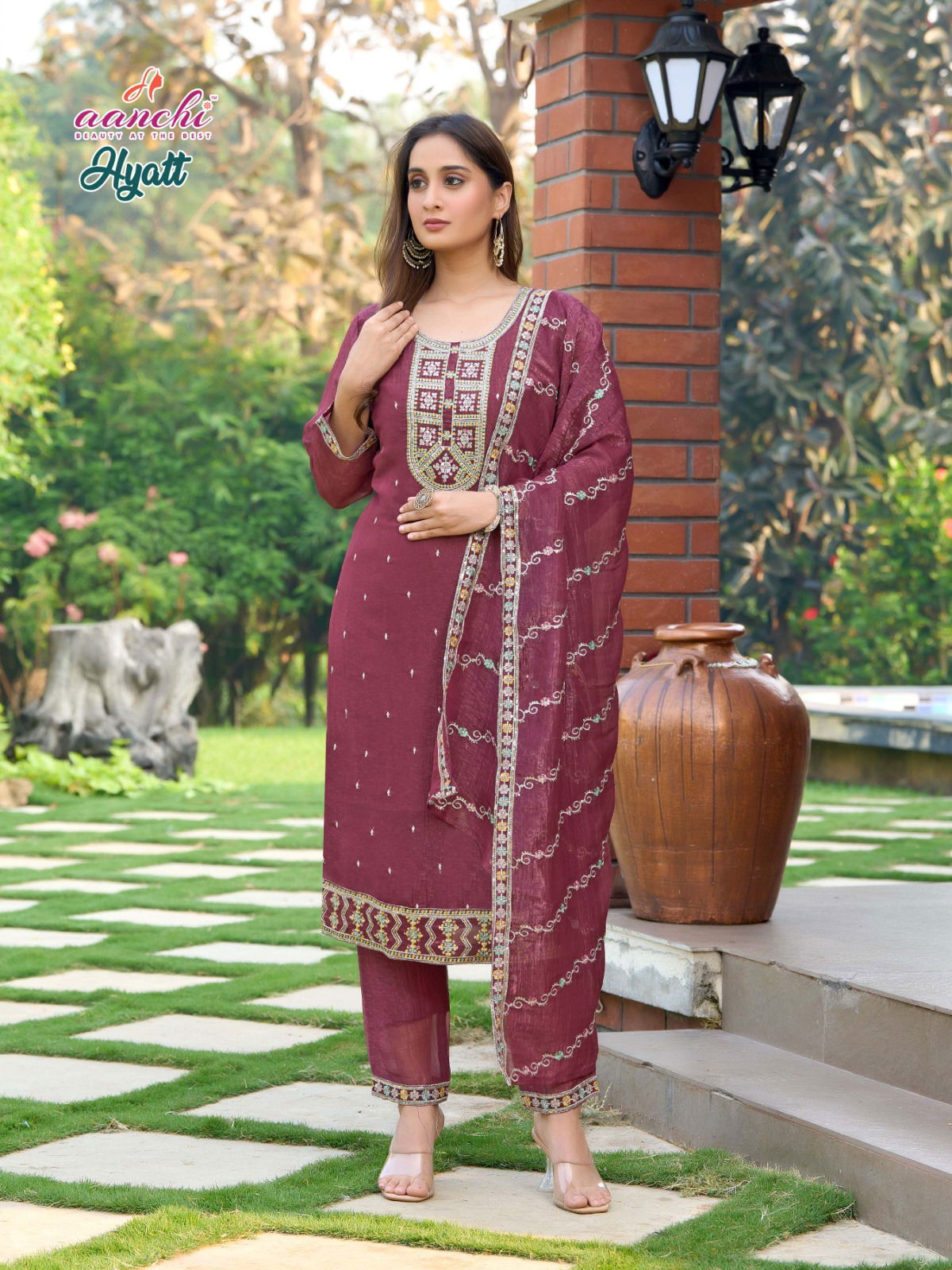 Hyatt By Aanchi Designer Wholesale Kurti With Bottom Dupatta Suppliers In Mumbai
